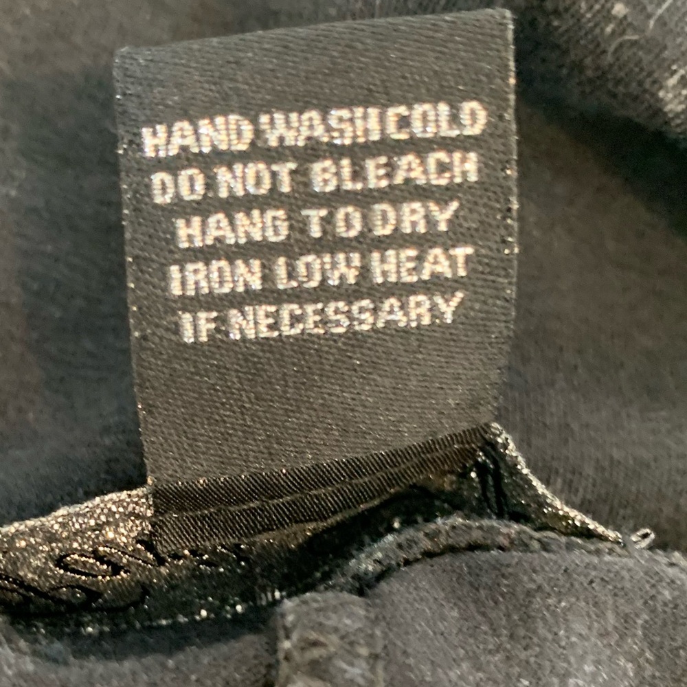 PARIS ANGEL Leggings Rhinestone Angel Wings Black Mineral Wash Medium EUC - Picture 10 of 15